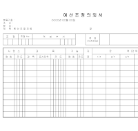 예산조정의뢰서 예산조정의뢰서